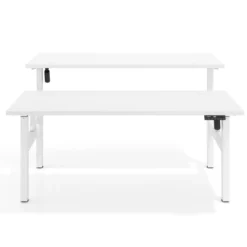 Mesa Multipuesto Elevable eléctrica Erghos Motion Pro estructura blanca canto recto
