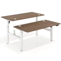 Mesa Multipuesto Elevable eléctrica Erghos Motion Pro estructura blanca canto recto