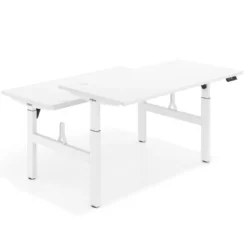 Mesa Multipuesto Elevable eléctrica Erghos Motion Pro estructura blanca canto recto