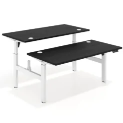 Mesa Multipuesto Elevable eléctrica Erghos Motion Pro estructura blanca canto recto