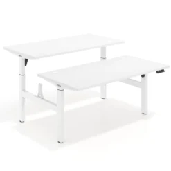Mesa Multipuesto Elevable eléctrica Erghos Motion Pro estructura blanca canto recto