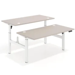 Mesa Multipuesto Elevable eléctrica Erghos Motion Pro estructura blanca canto recto