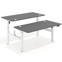 Mesa Multipuesto Elevable eléctrica Erghos Motion Pro estructura blanca canto recto