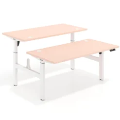 Mesa Multipuesto Elevable eléctrica Erghos Motion Pro estructura blanca canto recto