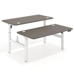 Mesa Multipuesto Elevable eléctrica Erghos Motion Pro estructura blanca canto recto