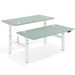 Mesa Multipuesto Elevable eléctrica Erghos Motion Pro estructura blanca canto recto
