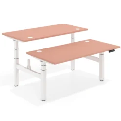 Mesa Multipuesto Elevable eléctrica Erghos Motion Pro estructura blanca canto recto