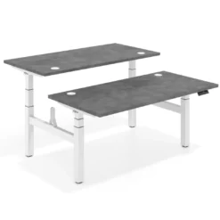 Mesa Multipuesto Elevable eléctrica Erghos Motion Pro estructura blanca canto recto