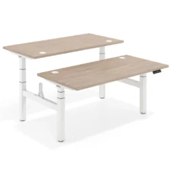 Mesa Multipuesto Elevable eléctrica Erghos Motion Pro estructura blanca canto recto