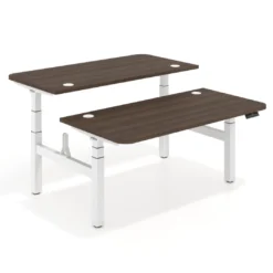 Mesa Multipuesto Elevable eléctrica Erghos Motion Pro estructura blanca canto recto