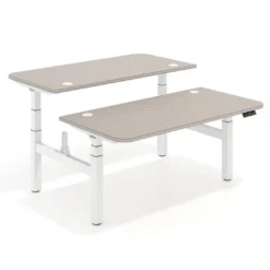 Mesa Multipuesto Elevable eléctrica Erghos Motion Pro estructura blanca canto recto