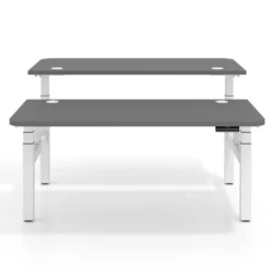 Mesa Multipuesto Elevable eléctrica Erghos Motion Pro estructura blanca canto recto