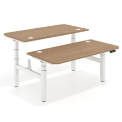 Mesa Multipuesto Elevable eléctrica Erghos Motion Pro estructura blanca canto recto