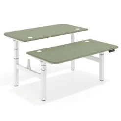 Mesa Multipuesto Elevable eléctrica Erghos Motion Pro estructura blanca canto recto