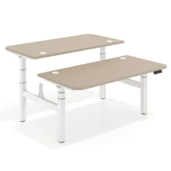 Mesa Multipuesto Elevable eléctrica Erghos Motion Pro estructura blanca canto recto
