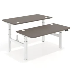 Mesa Multipuesto Elevable eléctrica Erghos Motion Pro estructura blanca canto recto