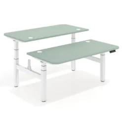 Mesa Multipuesto Elevable eléctrica Erghos Motion Pro estructura blanca canto recto