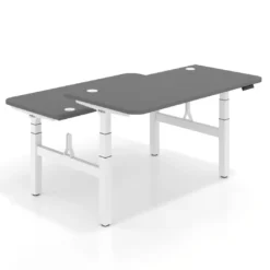 Mesa Multipuesto Elevable eléctrica Erghos Motion Pro estructura blanca canto recto