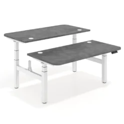Mesa Multipuesto Elevable eléctrica Erghos Motion Pro estructura blanca canto recto