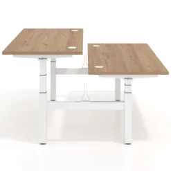 Mesa Multipuesto Elevable eléctrica Erghos Motion Pro estructura blanca canto recto