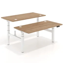 Mesa Multipuesto Elevable eléctrica Erghos Motion Pro estructura blanca canto recto