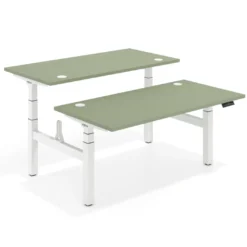 Mesa Multipuesto Elevable eléctrica Erghos Motion Pro estructura blanca canto recto