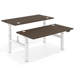 Mesa Multipuesto Elevable eléctrica Erghos Motion Pro estructura blanca canto recto