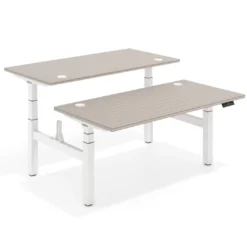 Mesa Multipuesto Elevable eléctrica Erghos Motion Pro estructura blanca canto recto