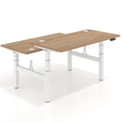 Mesa Multipuesto Elevable eléctrica Erghos Motion Pro estructura blanca canto recto