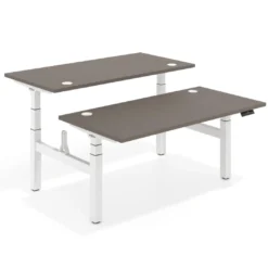 Mesa Multipuesto Elevable eléctrica Erghos Motion Pro estructura blanca canto recto