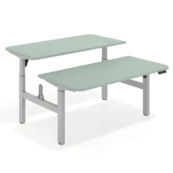 Mesa Multipuesto Elevable eléctrica Erghos Motion estructura aluminio 2 cantos curvos