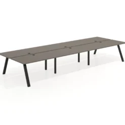 Mesa multipuesto UvePro Bench triple, fondo 166 cm, estructura negra