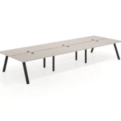 Mesa multipuesto UvePro Bench triple, fondo 166 cm, estructura negra
