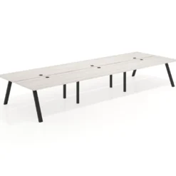 Mesa multipuesto UvePro Bench triple, fondo 166 cm, estructura negra