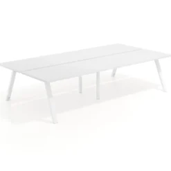 Mesa multipuesto UvePro Bench doble, fondo 166 cm, estructura blanca