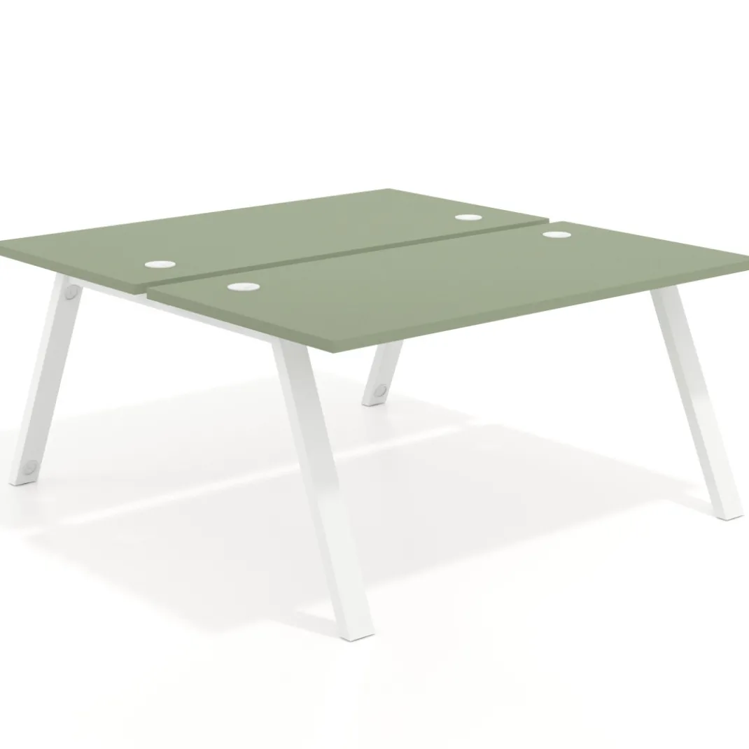 Mesa multipuesto UvePro Bench fondo 166 cm, estructura blanca