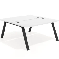 Mesa multipuesto UvePro Bench fondo 166 cm, sobre curvo, estructura negra