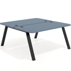 Mesa multipuesto UvePro Bench fondo 166 cm, sobre curvo, estructura negra