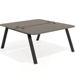 Mesa multipuesto UvePro Bench fondo 166 cm, sobre curvo, estructura negra