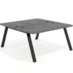 Mesa multipuesto UvePro Bench fondo 166 cm, sobre curvo, estructura negra