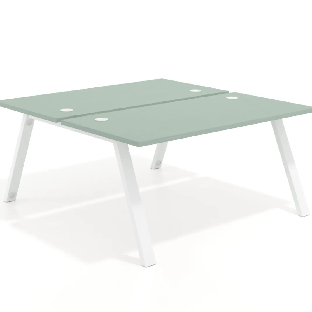 Mesa multipuesto UvePro Bench fondo 166 cm, estructura blanca
