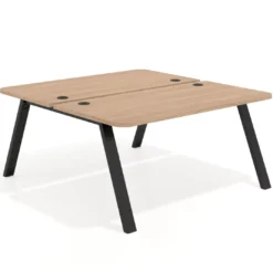 Mesa multipuesto UvePro Bench fondo 166 cm, sobre curvo, estructura negra