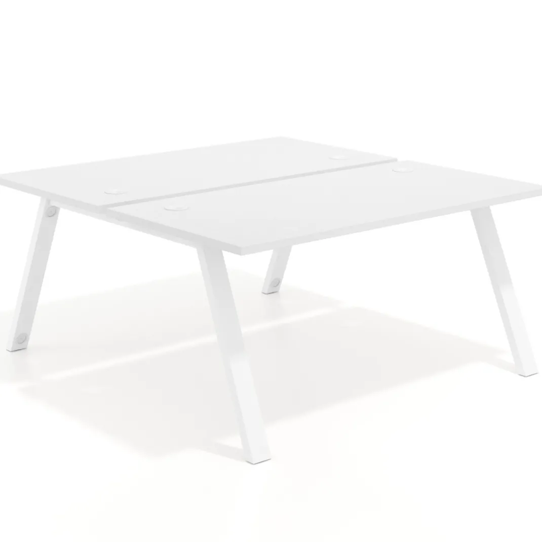 Mesa multipuesto UvePro Bench fondo 166 cm, estructura blanca