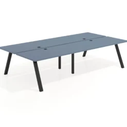 Mesa multipuesto UvePro Bench doble, fondo 166 cm, estructura negra