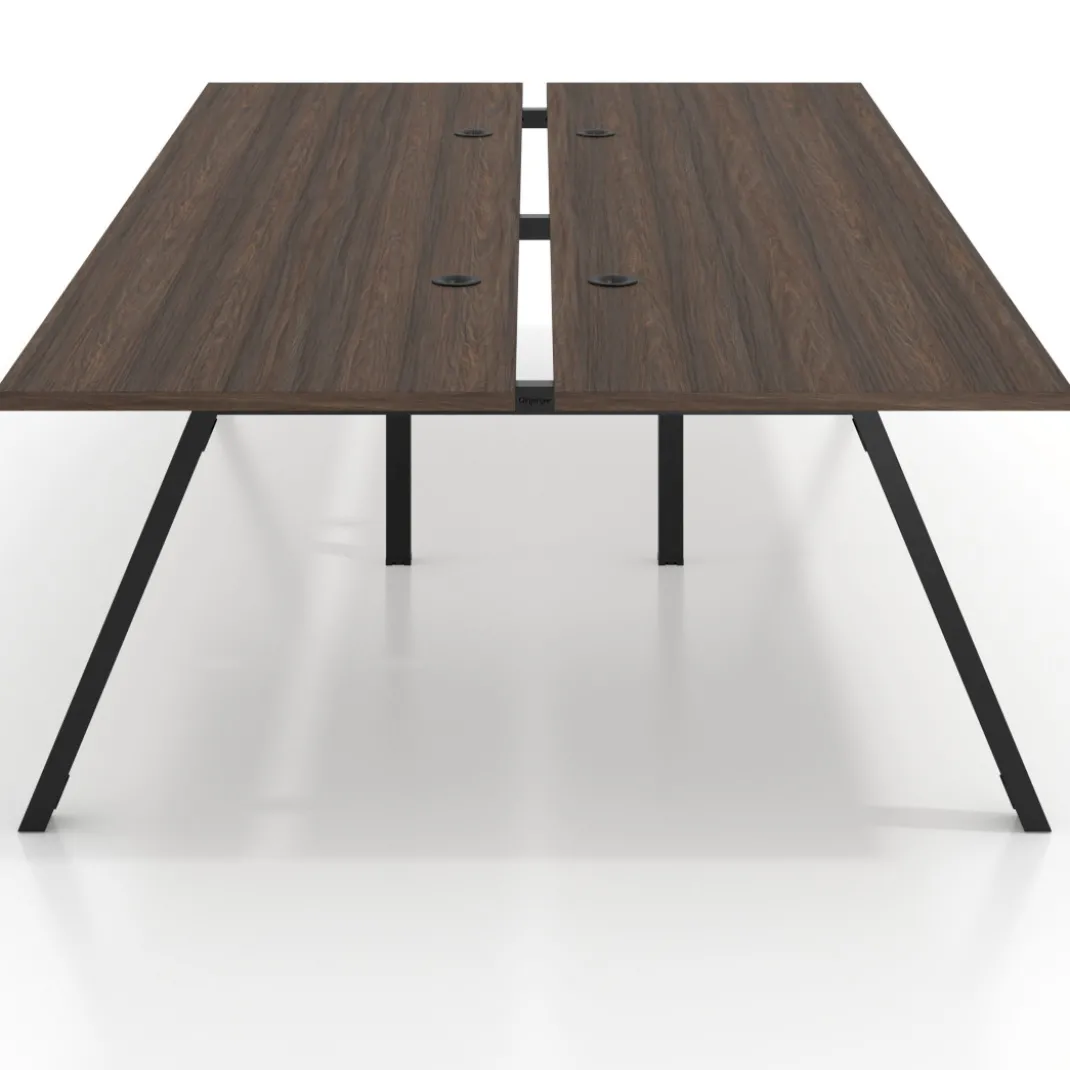 Mesa multipuesto UvePro Bench doble, fondo 166 cm, estructura negra