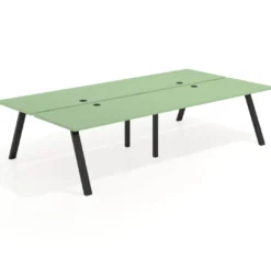 Mesa multipuesto UvePro Bench doble, fondo 166 cm, estructura negra