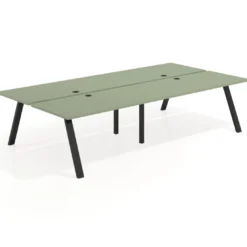 Mesa multipuesto UvePro Bench doble, fondo 166 cm, estructura negra