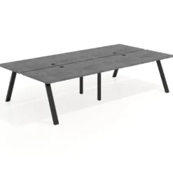 Mesa multipuesto UvePro Bench doble, fondo 166 cm, estructura negra