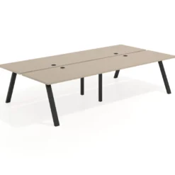 Mesa multipuesto UvePro Bench doble, fondo 166 cm, estructura negra