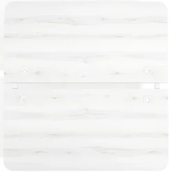 Mesa multipuesto UvePro Bench fondo 166 cm, sobre curvo, estructura blanca/madera